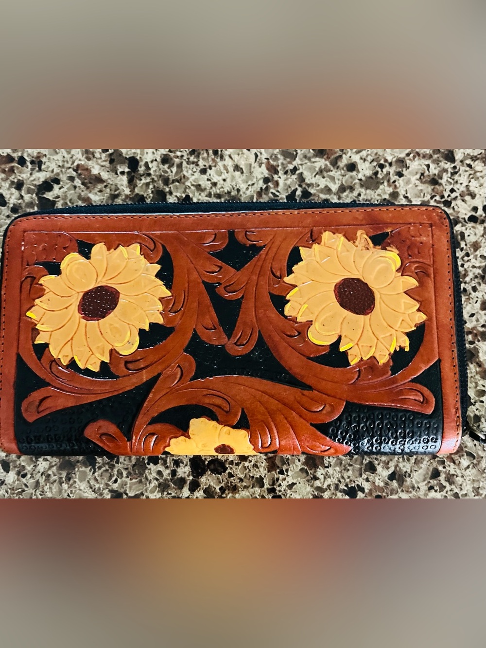 Myra Aegis Sunflower Wallet - Black, Brown, Yellow